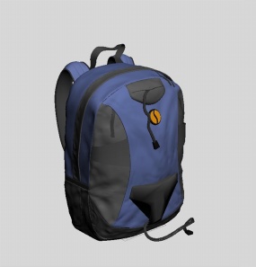 双肩包3D模型效果图